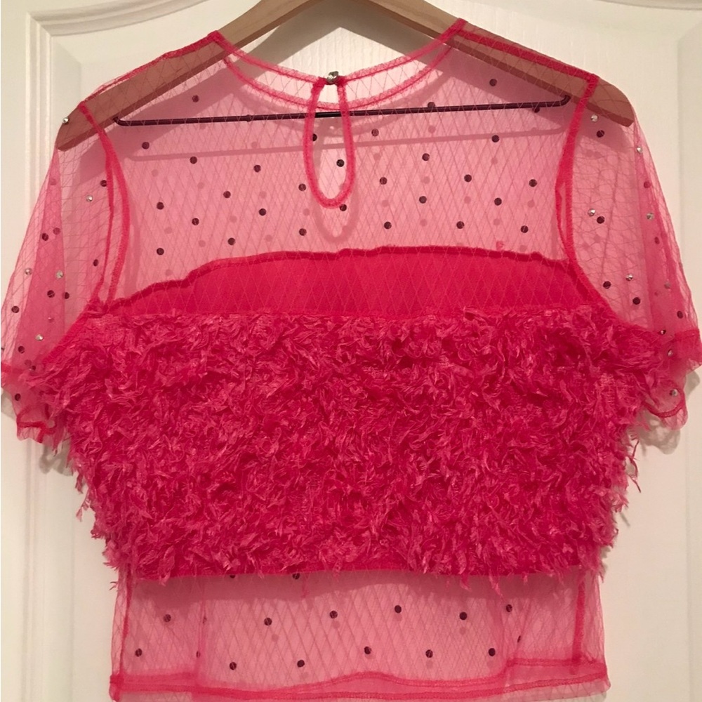 SHEIN Vibrant Pink Textured Blouse
